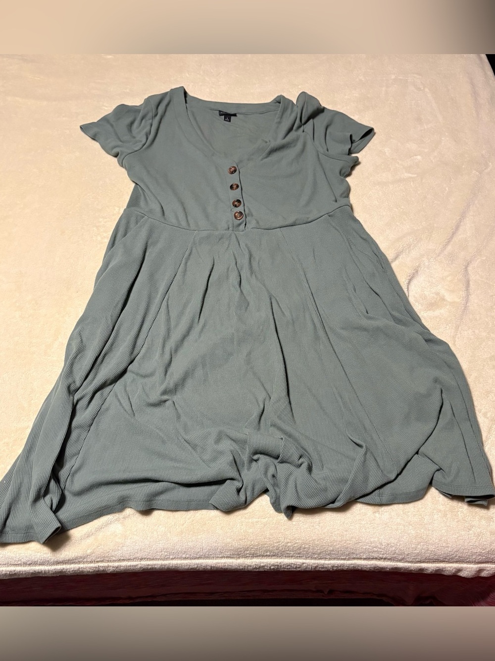 torrid Sage Green Short Sleeve Button-Front Mini Dress